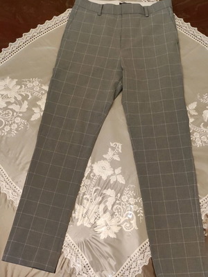 H&M checked grey slim fit pants like new, size 29