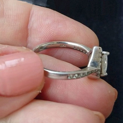 Engagement silver jewelry set Promise used with AAA zirconia
