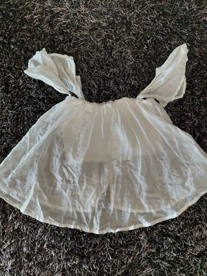 Crop top Naiba μεταχειρισμένο, λευκό, διαφανές ύφασμα με κορσέ