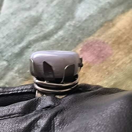 Silver 925 ring with agate like new, blue stone