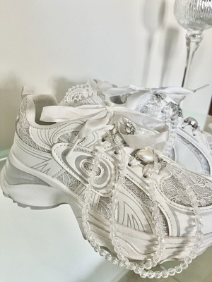 Νυφικά sneakers σαν καινούργια, άσπρα, νούμερα 36-37
