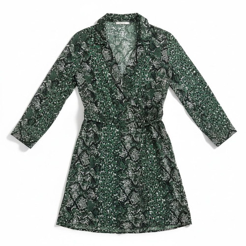 Sissy-Boy Green Animal Print Wrap Dress Size S like new
