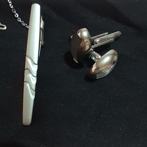 Lepekoff titanium cufflinks and tie clips set used