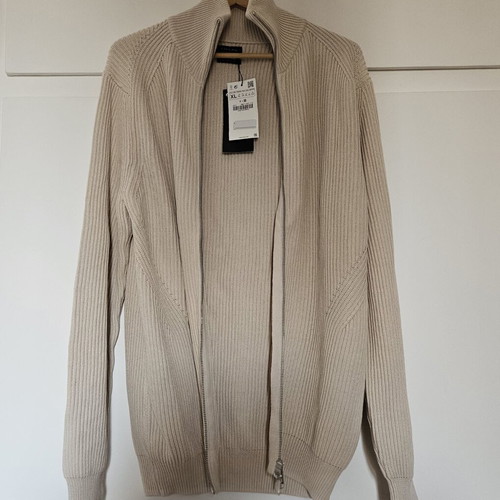 Zara Man cardigan XL, 100% fine cotton, off-white