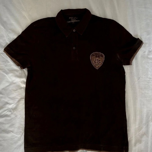 Calvin Klein women's polo shirt used, size M, black