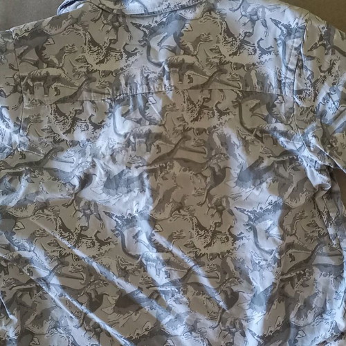 Mothercare short-sleeve shirt with dinosaurs like new, grey, 2-3 years