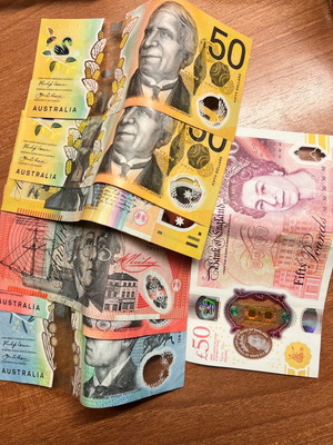 Pounds and Australian dollars