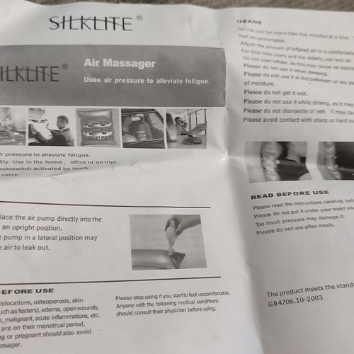 Silklite Air Massager HA-1012, vintage new old stock