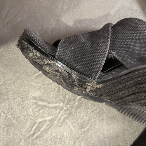 Calvin Klein platform sandals size 39 used, cotton fabric