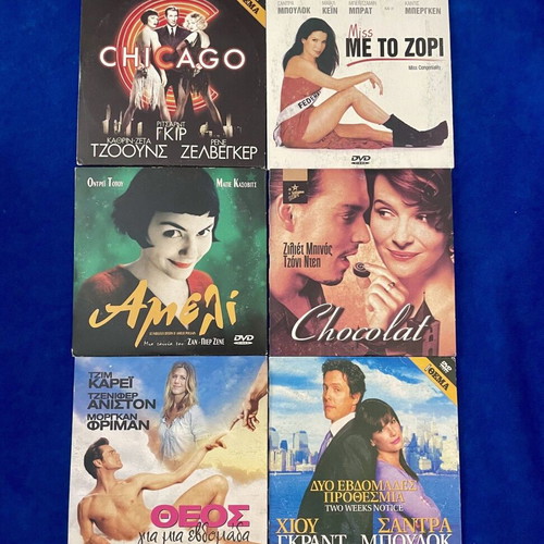 DVD movies set of 6 with Greek subtitles like new