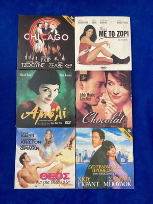 DVD movies set of 6 with Greek subtitles like new