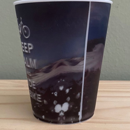 3D plastic cup Keep Calm and Ride a Bike used