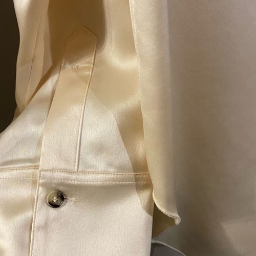 Nanushka satin slip fabric shirt new, beige and white
