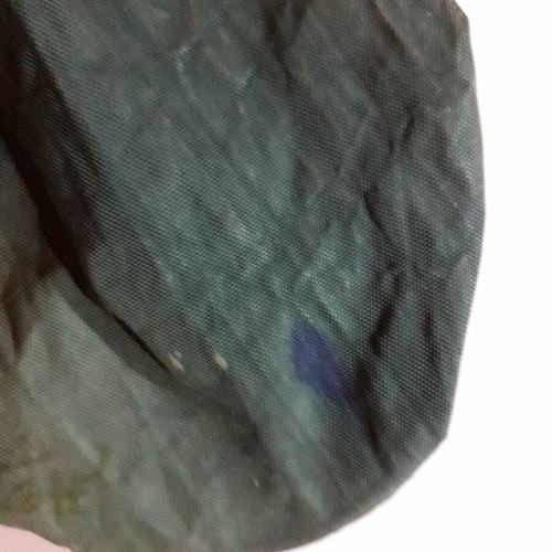 Pencil case used khaki color with ink marks