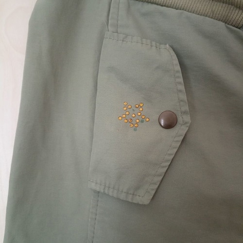 Vintage Y2K Cargo Capri Pants Rebecca Blu used, khaki with embroidery