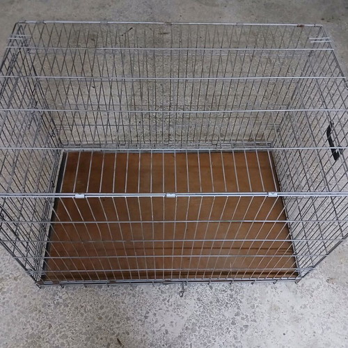 Dog crate like new, metal foldable with sheet base