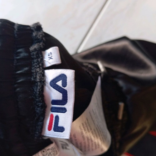 Fila satin tracksuit used unisex, black, size XS