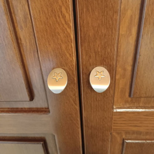 Inox knobs like new, pack of 10 for wardrobes