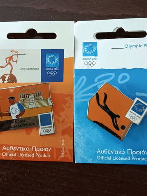 2 καρφιτσες (pins) των ολυμπιακών αγώνων