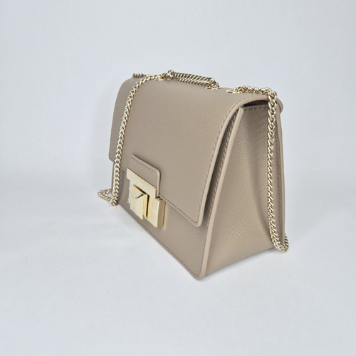 Furla Venere Mini Bag new, dark grey-beige leather crossbody