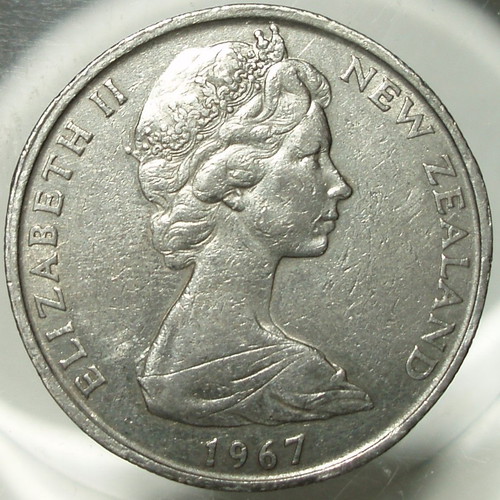 New Zealand 5 coins 50 cents used, 1967-1981, Elizabeth II