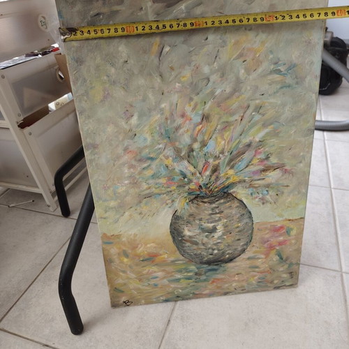 Original Painting Explosion of Colors in Vase 40x60 cm new