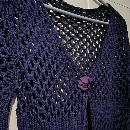 Crop knitted cardigan like new, blue, one size