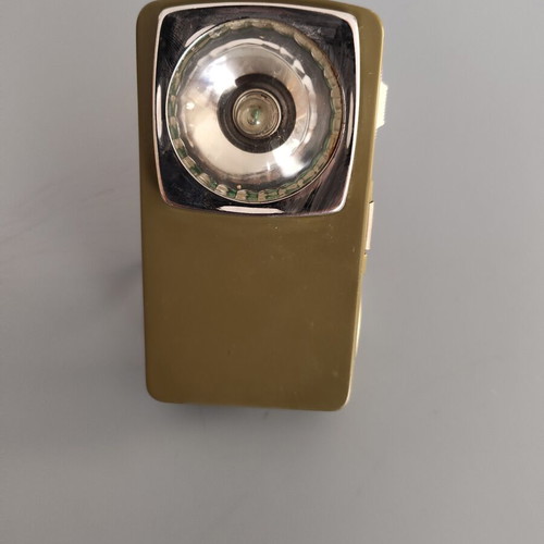 Vintage Metal Pocket Flashlight used, military style, retro collectible