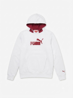 Puma Essentials white hoodie like new, red logo