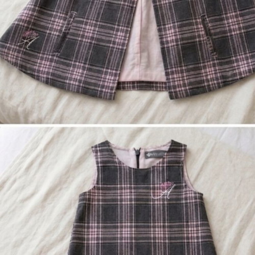 Alouette winter dress and cape set for girl 3 years old, new, grey and pink