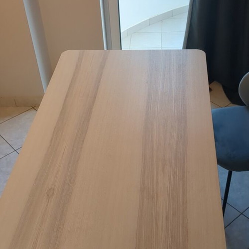 IKEA wooden large table with two velvet chairs from Praktiker