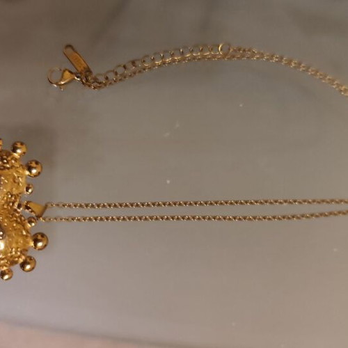 Heart pendant new, stainless steel, gold color