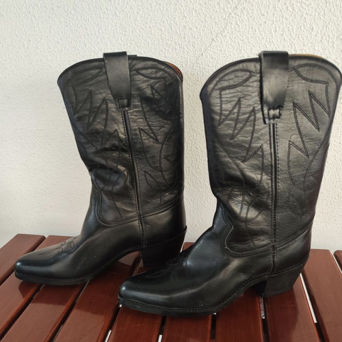 Roland Vintage Leather Cowboy Boots like new, size 39-40, black