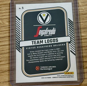 Αριθμημένη Κάρτα Virtus Bologna Team Logos Panini Euroleague 2024-25 26/49