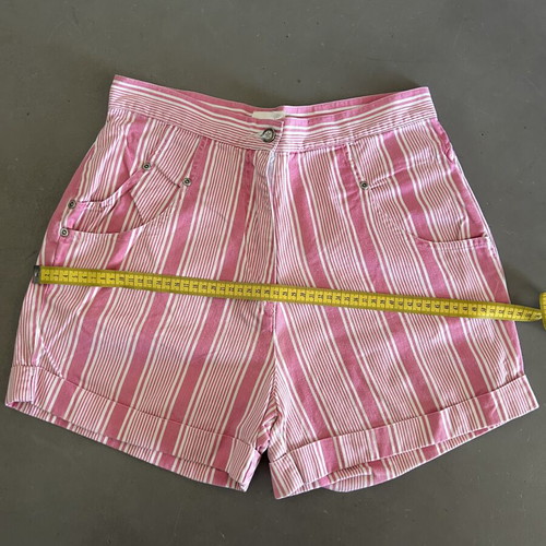 Vintage shorts 80s high waist pink striped like new, size L
