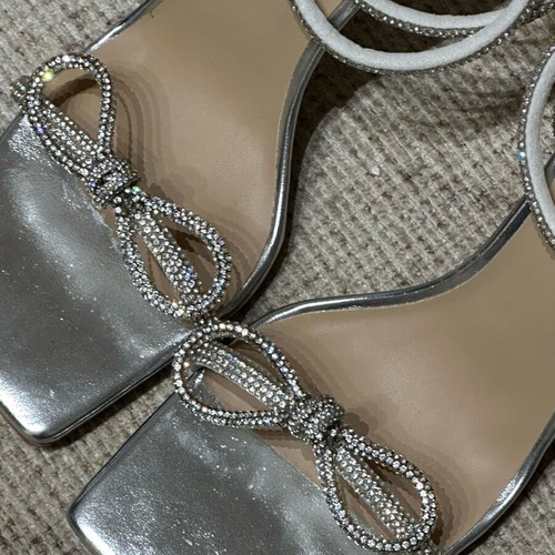 Aldo Barrana sandals with crystals silver new, size 41