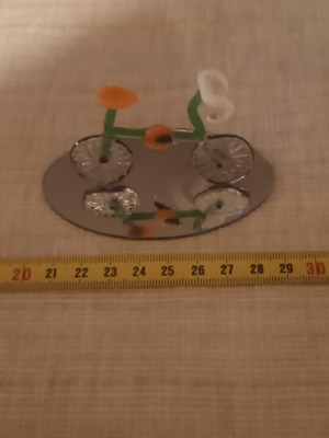 Decorative Bicycle made of Blown Glass on Mirror Base new