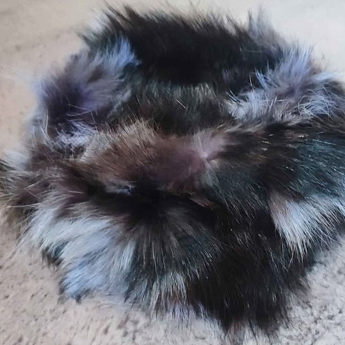 Genuine fur hat from Kastoria new in gray purple color