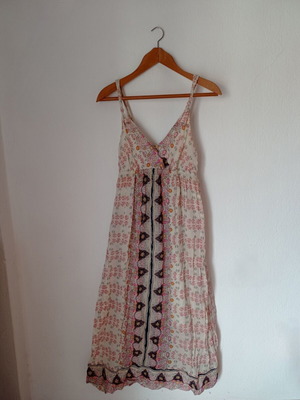 Boho summer dress Bershka used, size M, beige multicolor