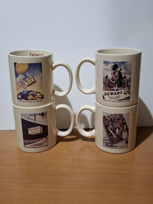 Dewar's collectible mugs like new, set of 4