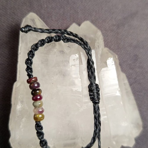 Energy Tourmaline Crystal Handmade Macrame Bracelet All Colors