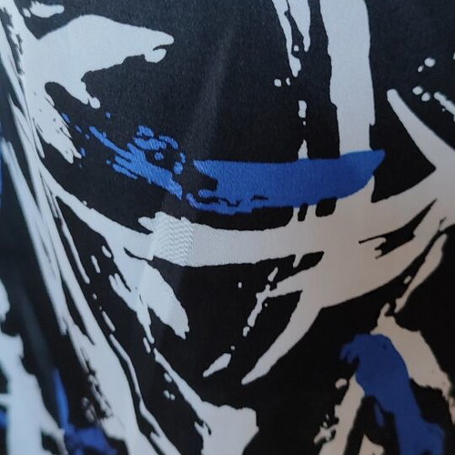 Sleeveless Karina Dress like new, abstract black white blue print, size 42