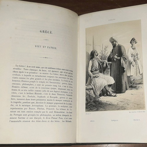 Geography and Ethnography of Various Nations with 9 Lithographs, like new, French edition