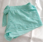 H&M Lace Pajama Shorts L in Mint Green with Drawstring, Like New