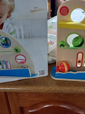 Hape Roller Derby wooden toy like new, missing one ball