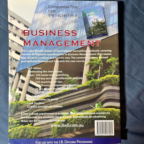 Business Management Book Paul Hoang 4th Edition Like new