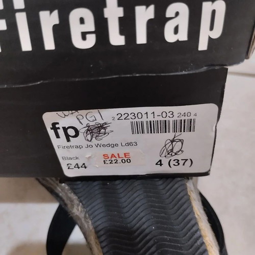Firetrap wedges heeled flip-flops size 37, new, black