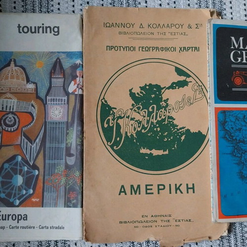Vintage maps used from 1960-1970 decade
