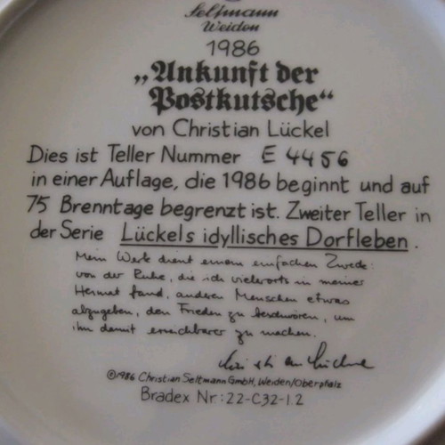 Bradex wall plates new, Seltmann Weiden collection, porcelain GDR 1986-1987