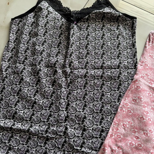 Set of 3 women's camisoles, pink and multicolour, size M-L